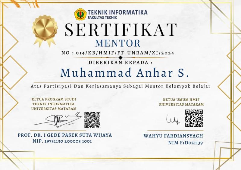 Sertifikat Mentor Matematika Diskrit